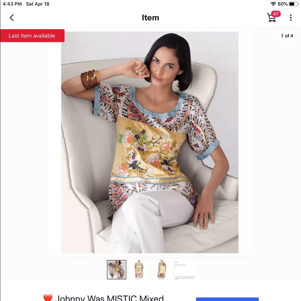 Gorgeous Johnny Was Mistic Embroidered Tunic